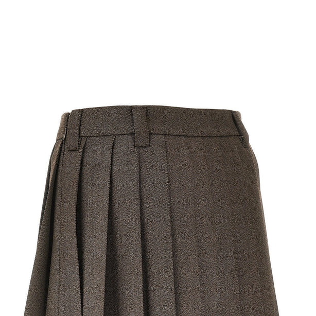 MIU MIU Pleated wool mini skirt