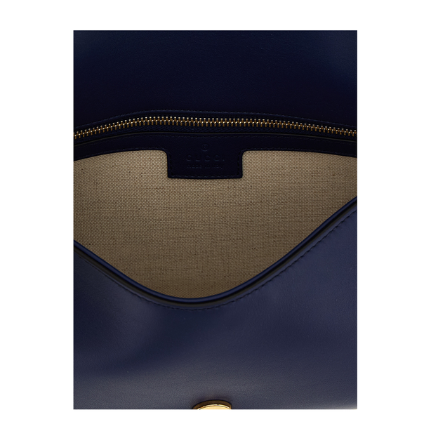 Blondie Medium Smooth Leather Top Handle Bag - Blue
