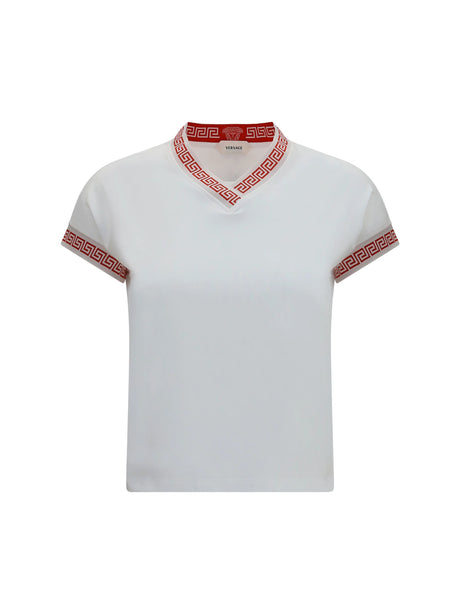 Versace T-shirt by Versace with greca details - Optical White