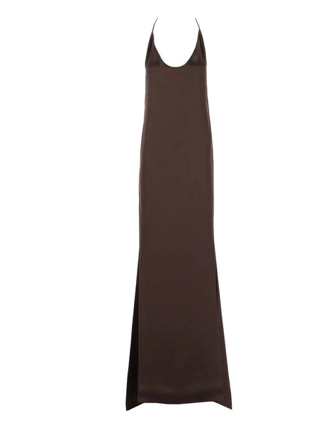 Tom Ford Long Silk Evening Dress - Brown