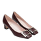 Dark Burgundy Leather Trompette Décolleté