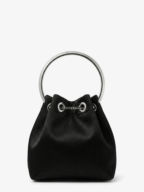 Jimmy Choo Bon Bon satin bucket bag - Blacksilver
