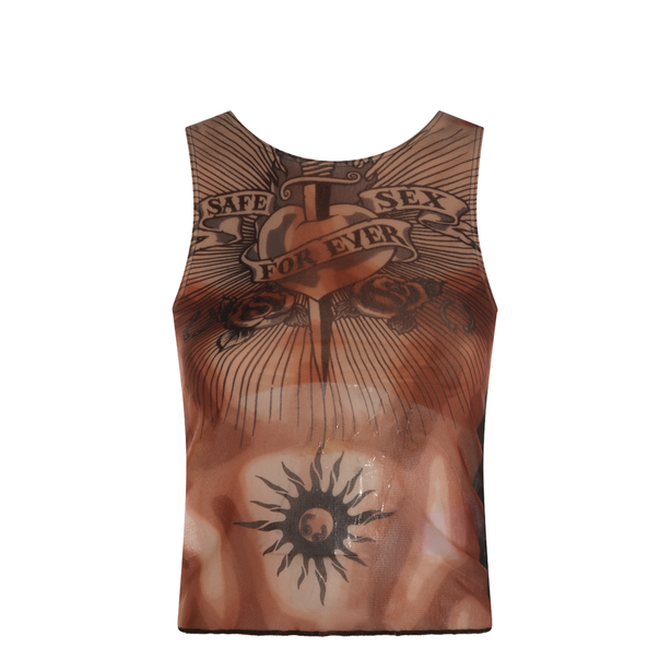 Safe Sex Tattoo Print Top