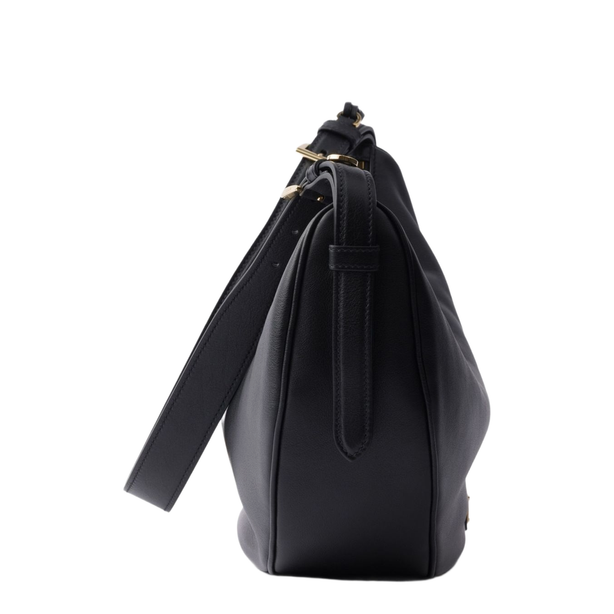 Demi Lune Large Leather Shoulder Bags - Nero
