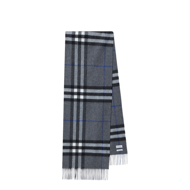 Check Cashmere Scarf In Marlborough Grey