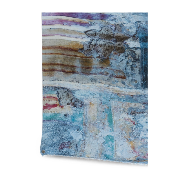 Light Blue Graphic Print Scarf