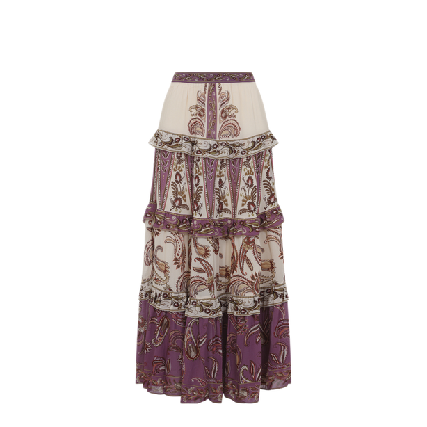 Delicate Ainika Sand Viscose Long Skirt