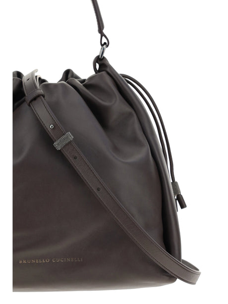 Brunello Cucinelli Leather Shoulder Bag - Testa Moro