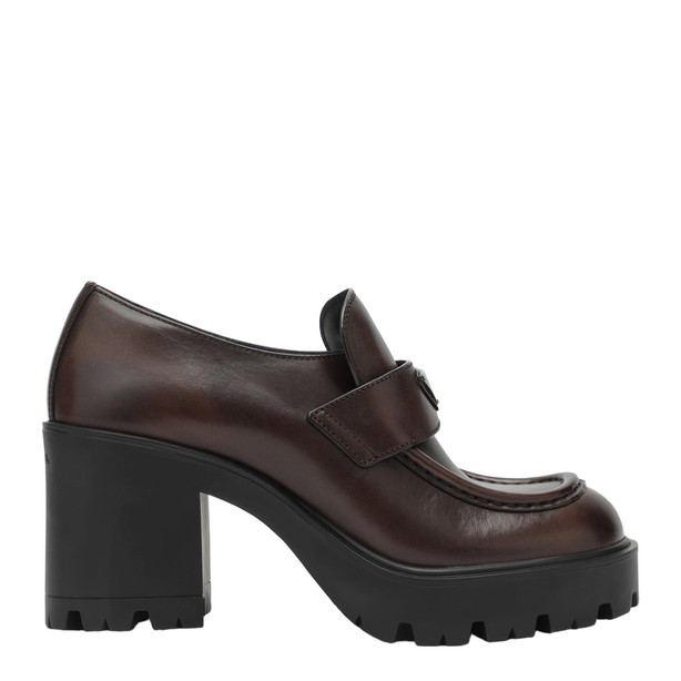 Brown Platform Heeled Loafers
