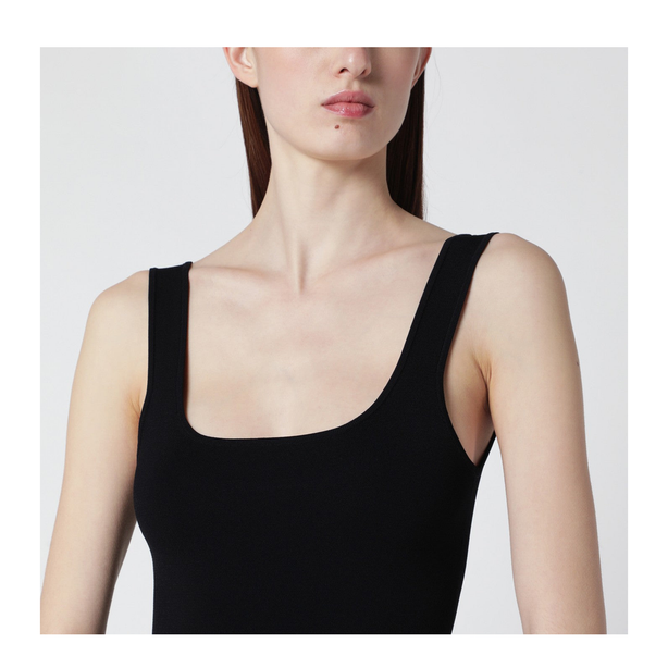 Black Fitted Dress In Viscose Jersey