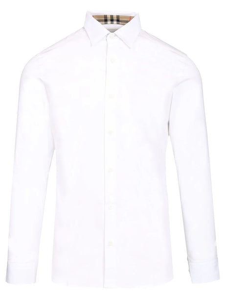 Burberry Slim Fit Stretch Cotton Shirt - White