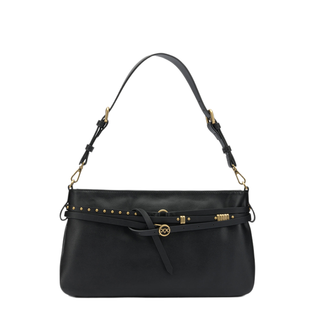 Belt Bag Classic Calfskin Shoulder Bag - Nero/Antique Gold