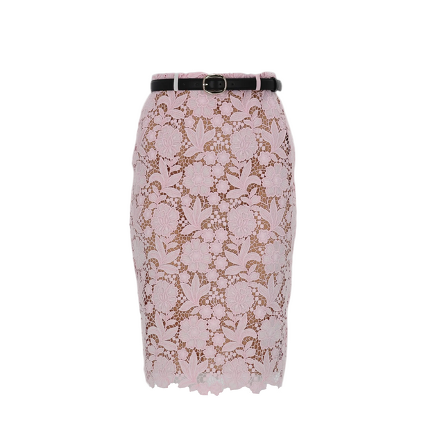 Midi Skirt In Pink Lace