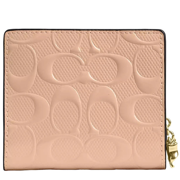 Coach Snap Wallet In Signature Leather With Charm - Faded Blush CFA23