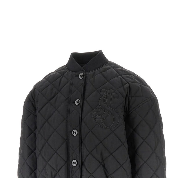 JIL SANDER Diamond-quilted twill padded bomber jacket