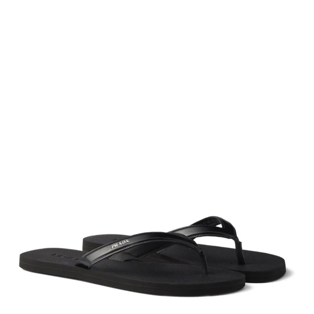 Prada Brushed Leather Flip-Flops