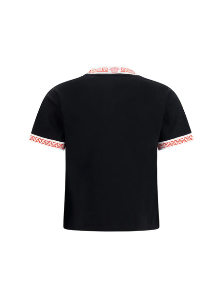 Versace T-shirt with greca details - Black