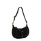 Moon Pocket Small Calf Suede Shoulder Bag - Black