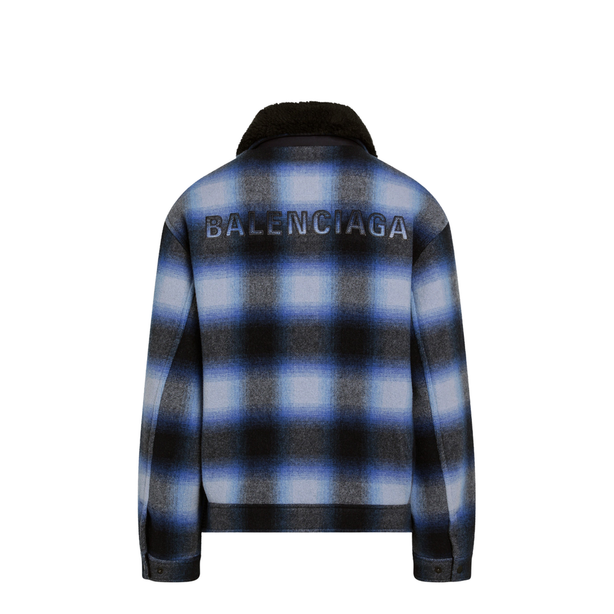 Plaid Wool Flannel Bomber Jacket