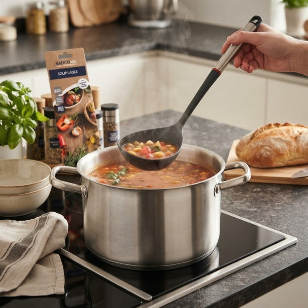 Safico Fibreglass Nylon Soup Ladle With Stainless Steel Handle L34.5cm BPA Free, Heat Resistant To 200°C
