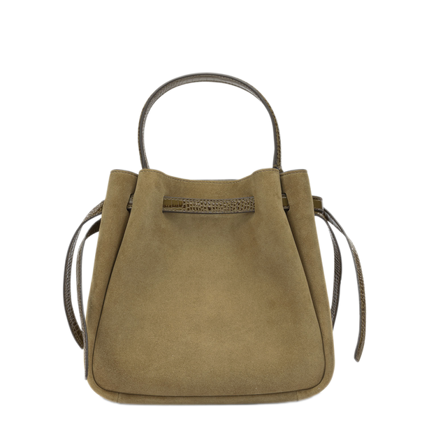Suede Bucket Bag - Beige