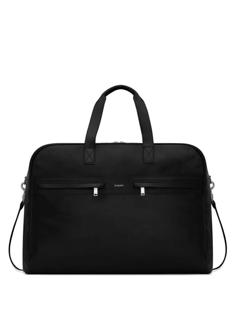 Saint Laurent Maxi Smooth Leather Duffle Bag - Black