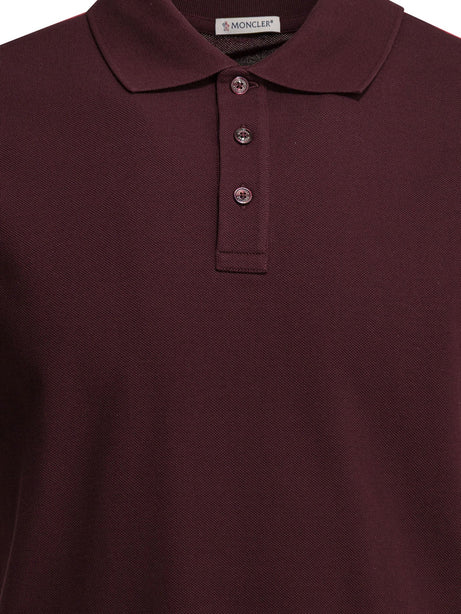 Moncler Polo shirt with buttons and logo - Bordeaux