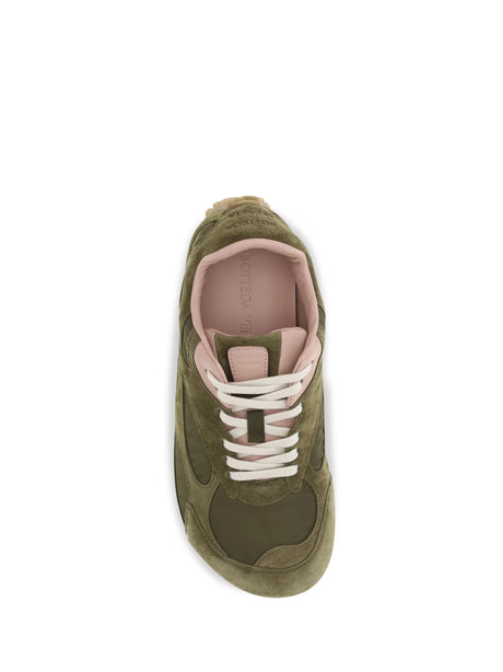 Bottega Veneta Orbit Flash Sneakers - Olive Oil/Terra Pink