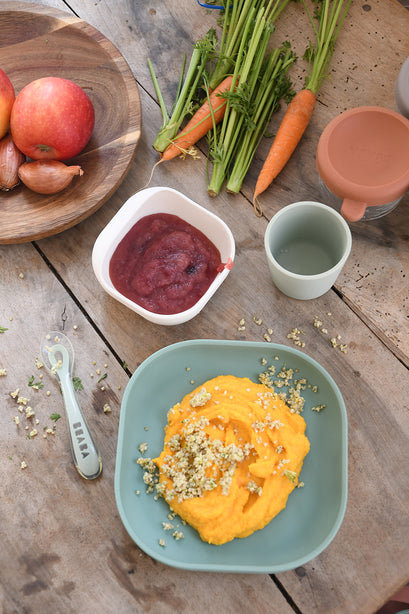 Beaba Silicone Suction Meal Set - Sage/Misty Green