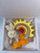 StitchesandTweed Sun Teether Tangerine Bib Clip Set