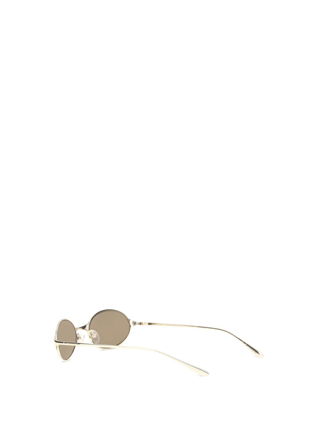 Alexander Mcqueen Neo oval Sunglasses - Gold/Gold/Brown