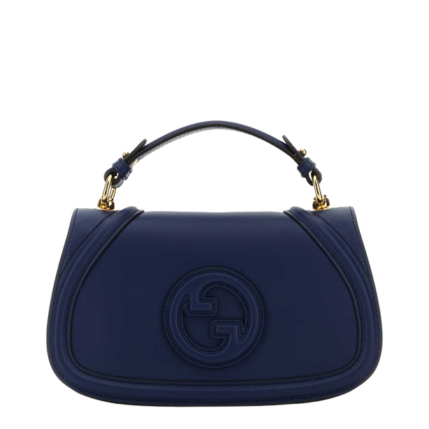 Blondie Medium Smooth Leather Top Handle Bag - Blue