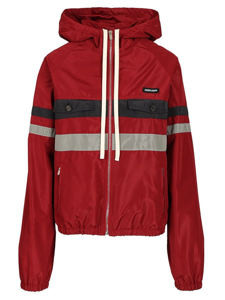 Miu Miu Blouson In Tela Tec - Red