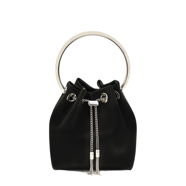 Bon Bon Satin Handbag - Black / Silver