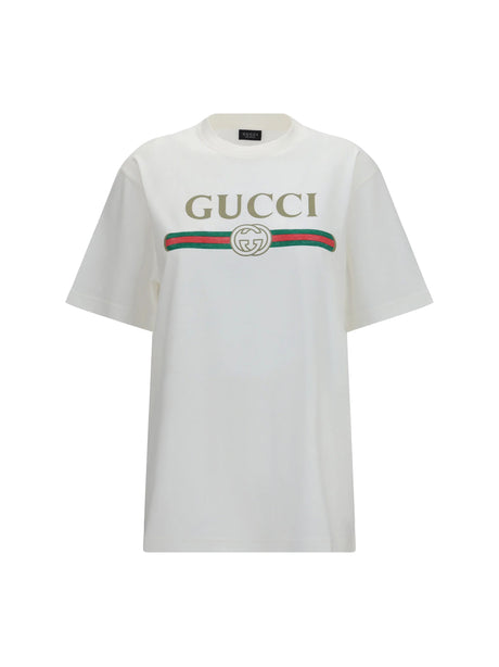 Gucci Cotton and silk jersey T-shirt - Off White/Mc