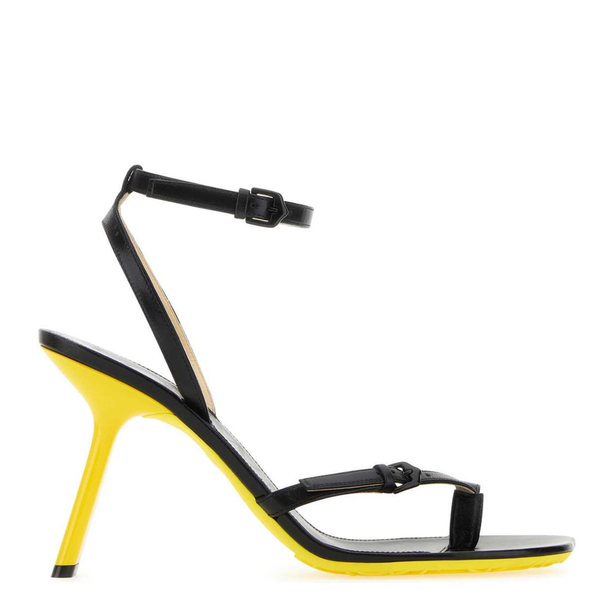 Black Leather Petal Sandals