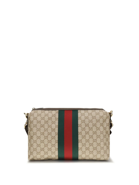 Gucci Medium GG Shoulder Bag with Web stripe - Vint.San/Dk Br/Vrv/D