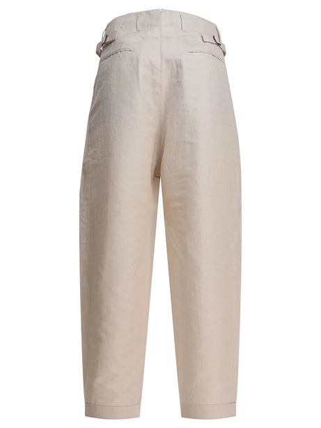 Kapital Linen and cotton trousers - Beige