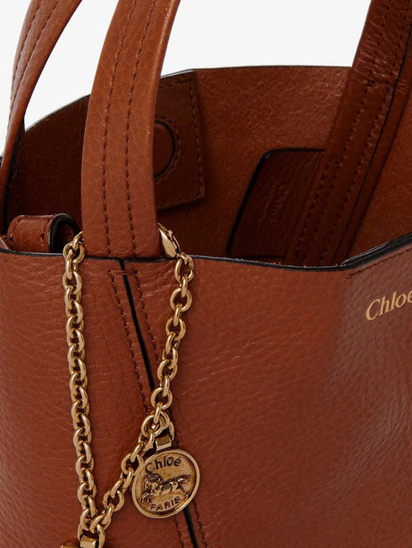 Chloe' Chloé Spin leather crossbody bag - Blushy Brown