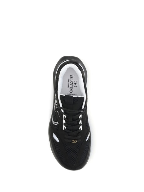 Valentino Garavani Demivee mesh and suede Sneakers - Black/Black/Grey C/White/Ne-Bia-Ne