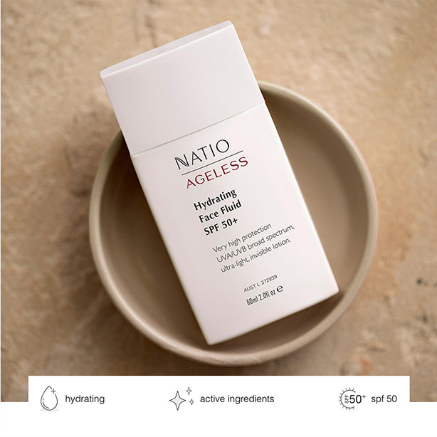 Natio Ageless Hydrating Face Fluid SPF 50+, 60ml