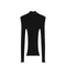Black Ribbed Turtleneck Sweater With Triangle Logo
