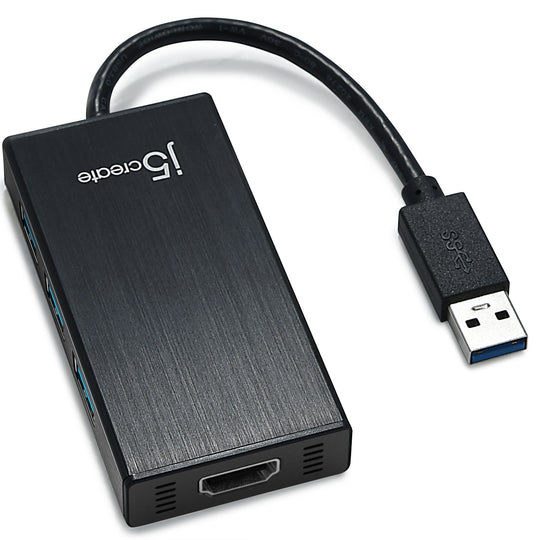 J5Create USB 3.0 HDMI Adapter+3-Port USB 3.0 Hub