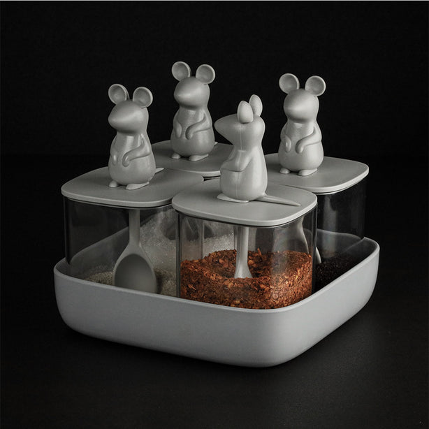 Qualy Lucky Mouse Seasoning Container Set