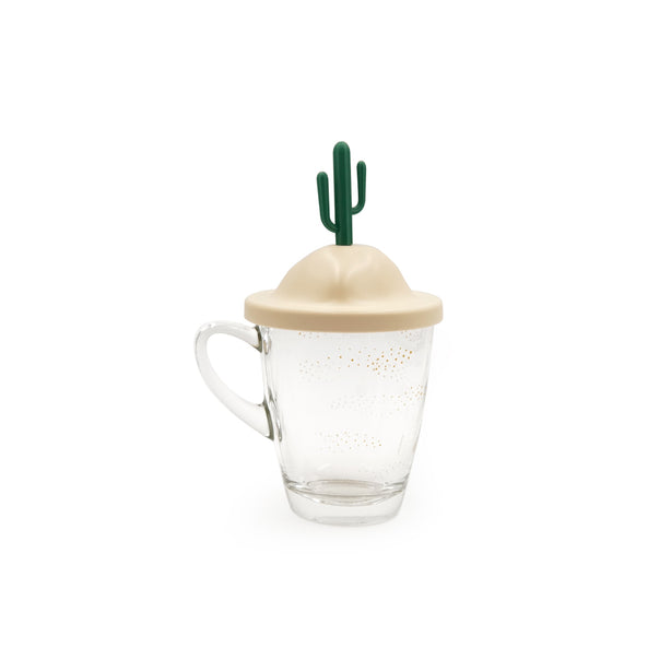Qualy All Seasons Glass Mug And Lid/Holder (Summer)