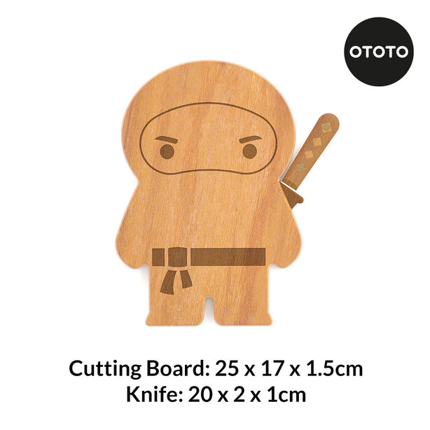 Ototo Ninja Board - Wooden Cutting Board And Knife Set