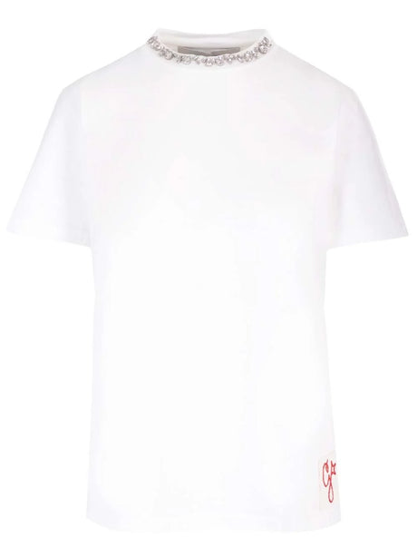 Golden Goose T-Shirt With Crystals - White