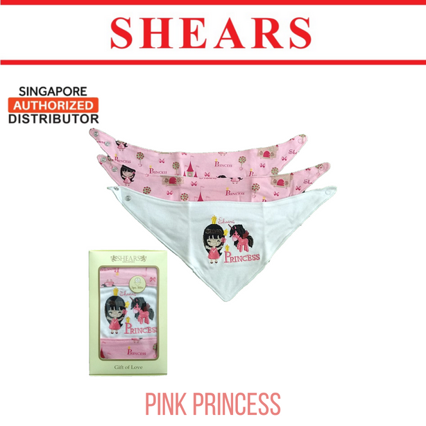 Shears Baby Bib Toddler Cotton Bibs 3 Pcs Set Pink Princess