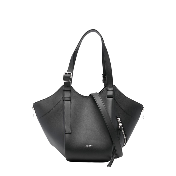 Hammock Flip Calfskin Shoulder Bags - Black