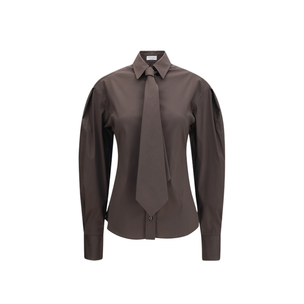 Cotton Blend Shirt With Tie